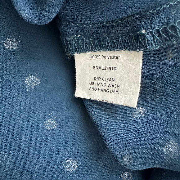 Show Me Your Mumu Candice Blue & Gold Polka Dot Crop Top Size Medium - Picture 8 of 10